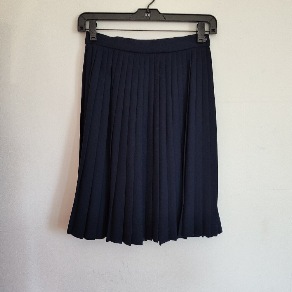 Anne Klein Knife-Pleat Wool Skirt